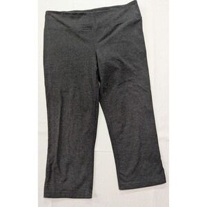 GapFit gFast Capri Leggings Womens Large Gray Excellent Heathered Activewear